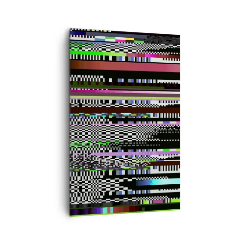 Impression sur toile - Image sur toile - Lignes et pixels colorés dans un style abstrait - 80x120cm - L'image de contrôle de la réalité - Décoration murale moderne pour le salon et la chambre ARTTOR