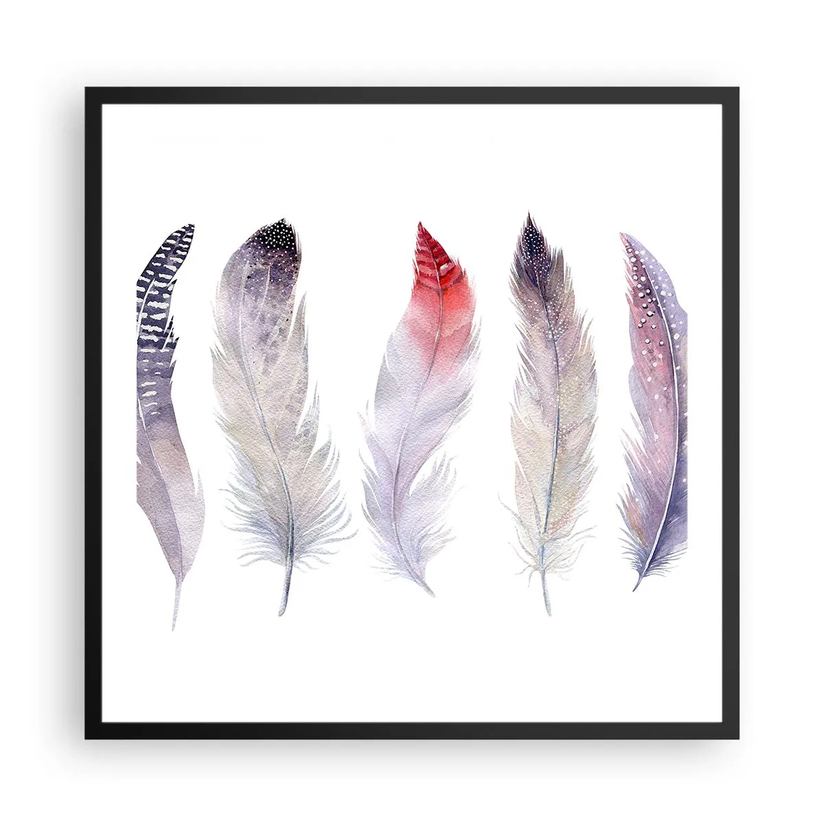 Affiche dans un cadre noir - Poster - Délicat comme un brouillard multicolore - 60x60 cm