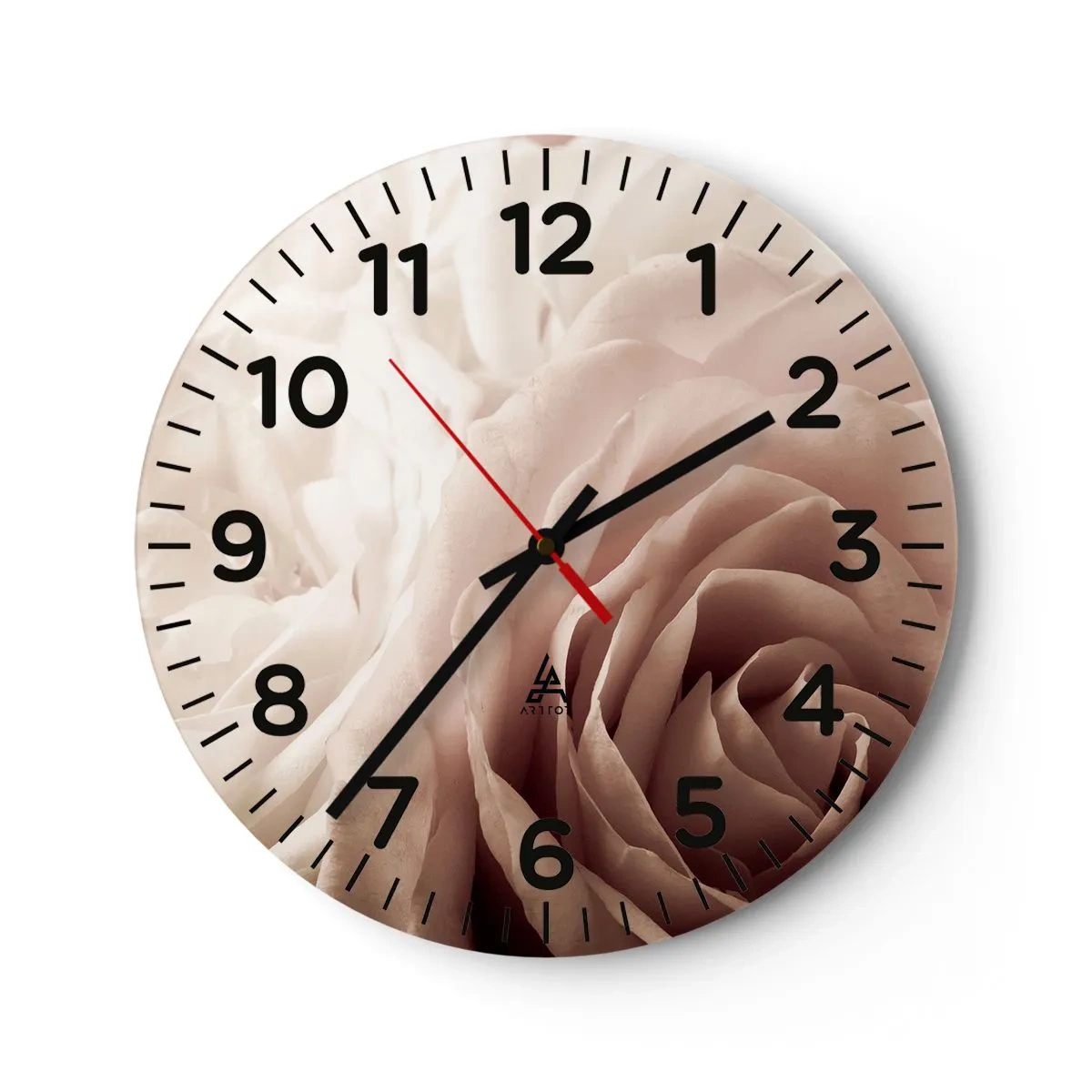 Horloge murale - Pendule murale - Au coeur d'ue la rose - 40x40 cm