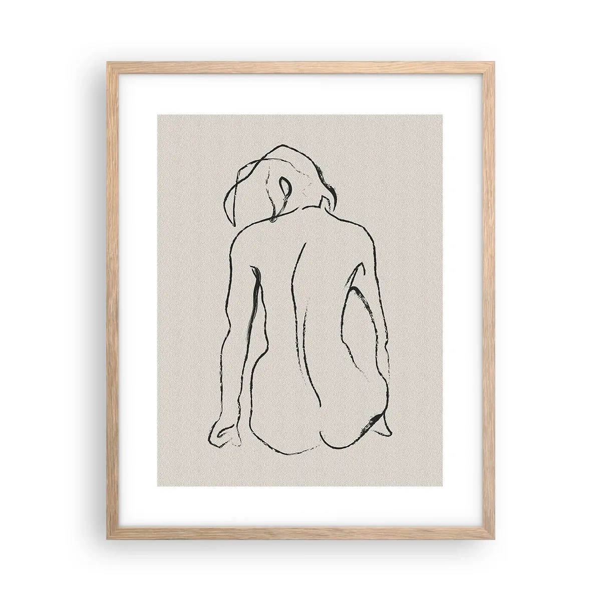 Affiche dans un chêne clair - Poster - Femme nue - 40x50 cm