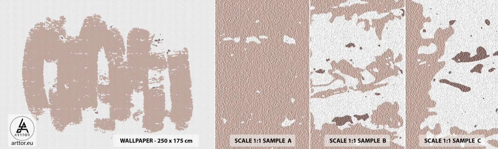 Échantillon de Papier Peint Autocollant Deluxe Sticker - Abstraction en rose tendre - Abstraction, Vide, Minimalisme - 100x30 cm