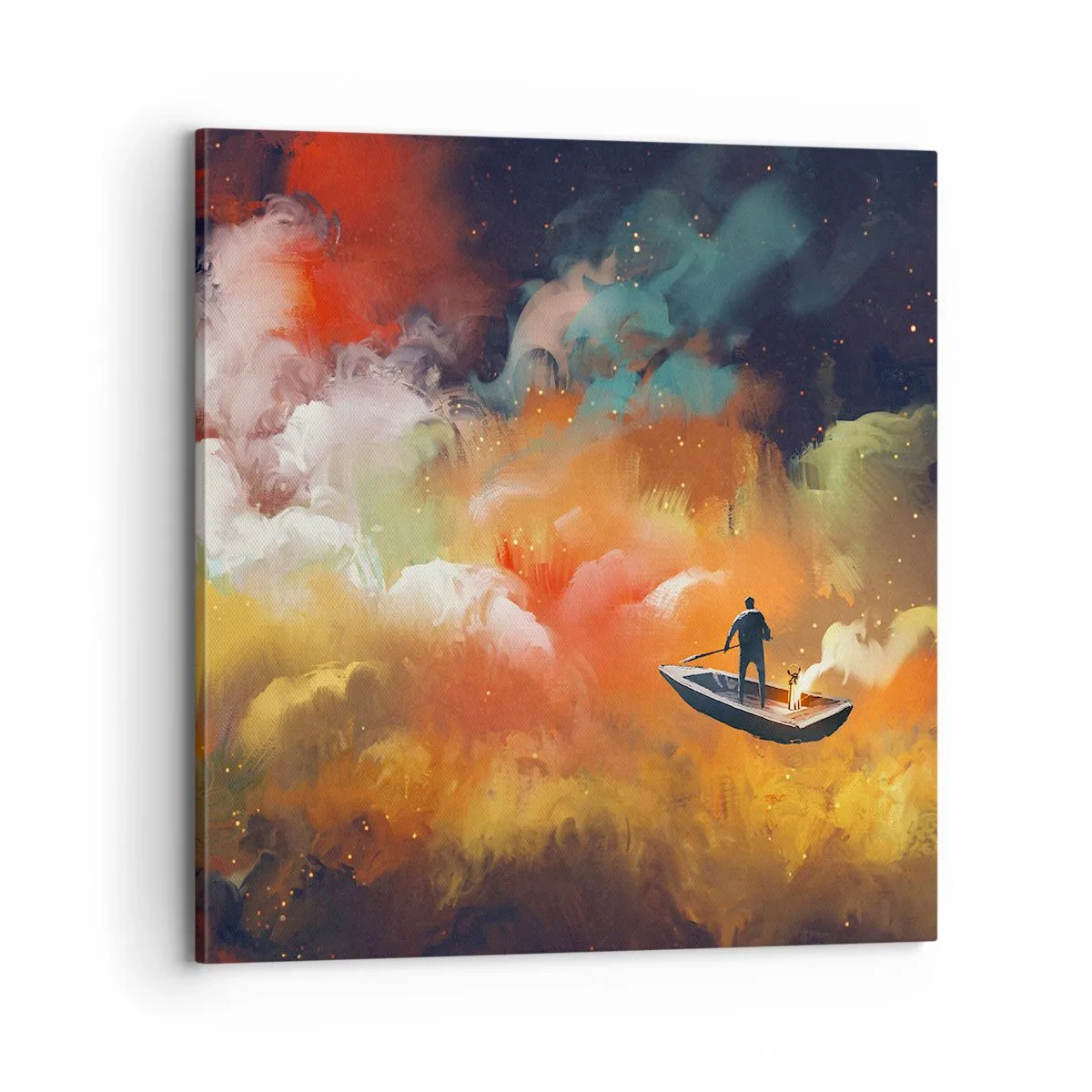 Impression sur toile - Image sur toile - En bateau à travers la galaxie - 70x70 cm