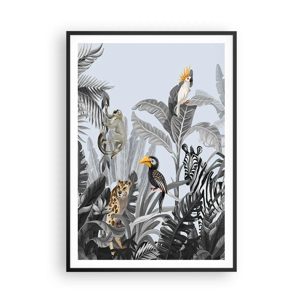 Affiche dans un cadre noir - Poster - Conte de fées africain - 70x100 cm
