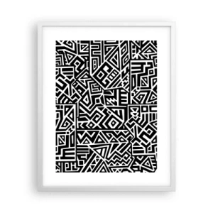 Affiche dans un cadre blanc - Poster - Composition précolombienne - 40x50 cm