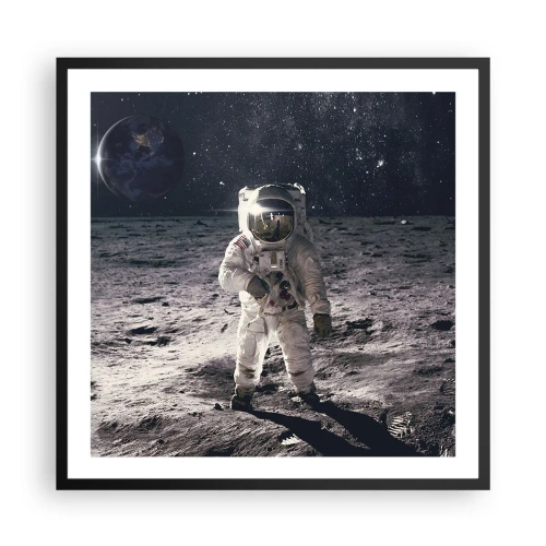 Affiche dans un cadre noir - Poster - Salutations de la lune - 60x60 cm