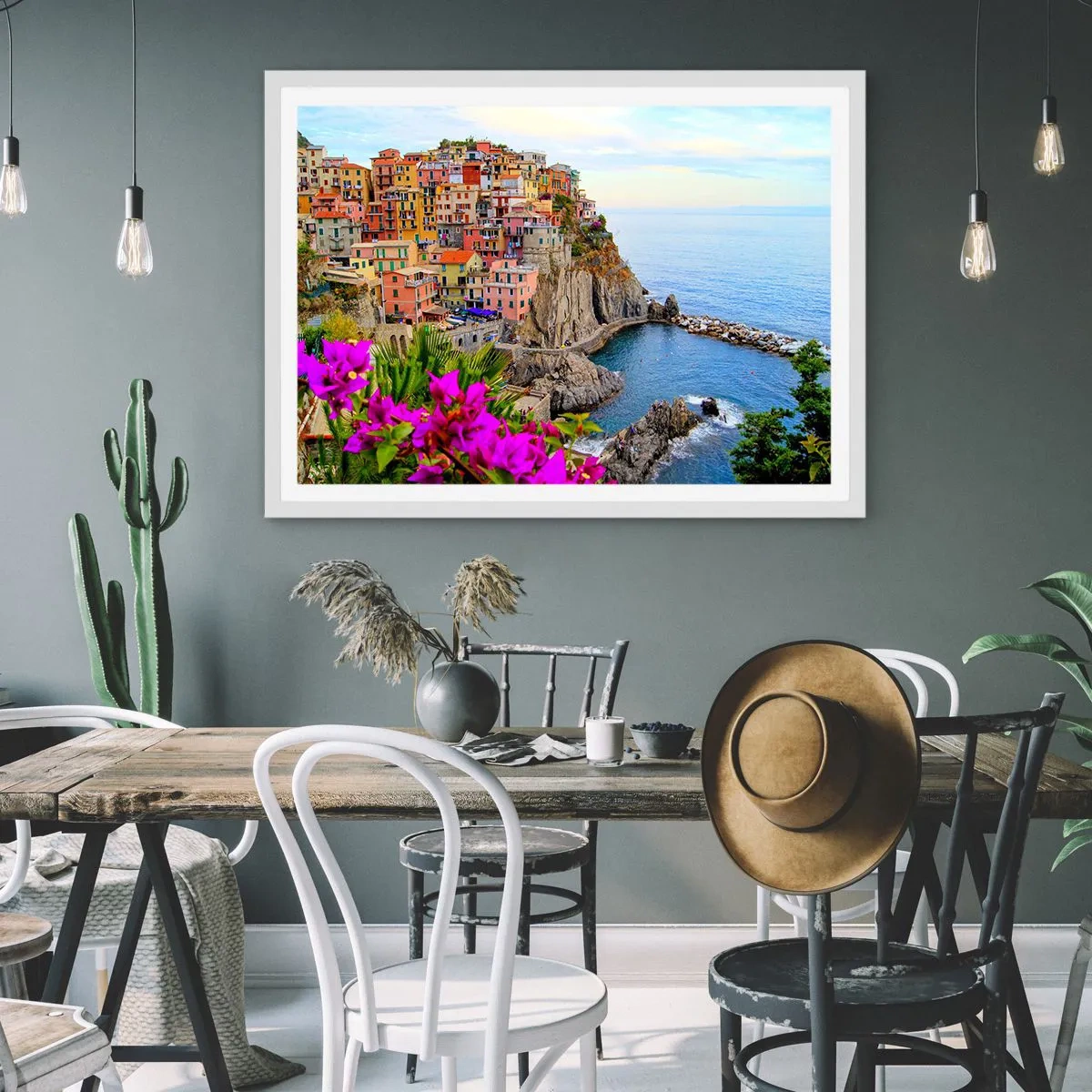 Affiche dans un cadre blanc - Poster - La ville qui rit - 70x50 cm