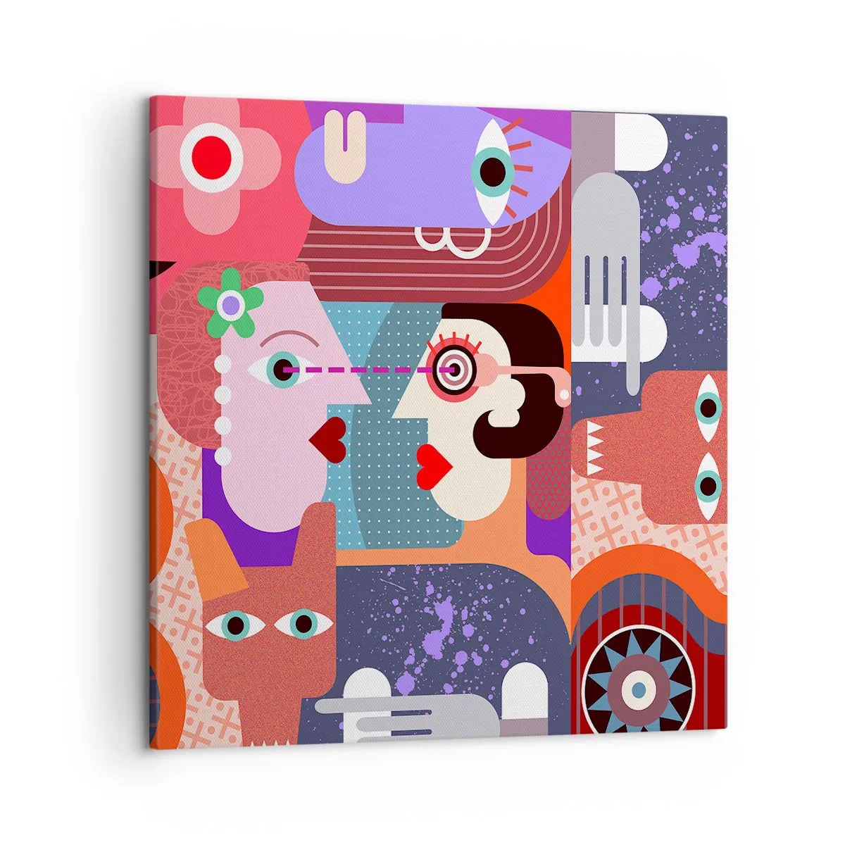 Impression sur toile - Image sur toile - Les yeux dans les yeux - 50x50 cm