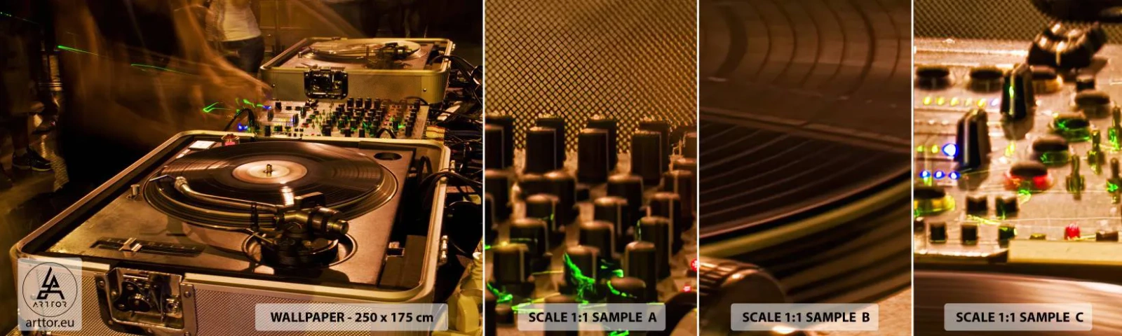 Échantillon De Papier Peint Standard Eco - Sentez-vous cette force? - Musique, DJ, Vinyle - 100x30 cm