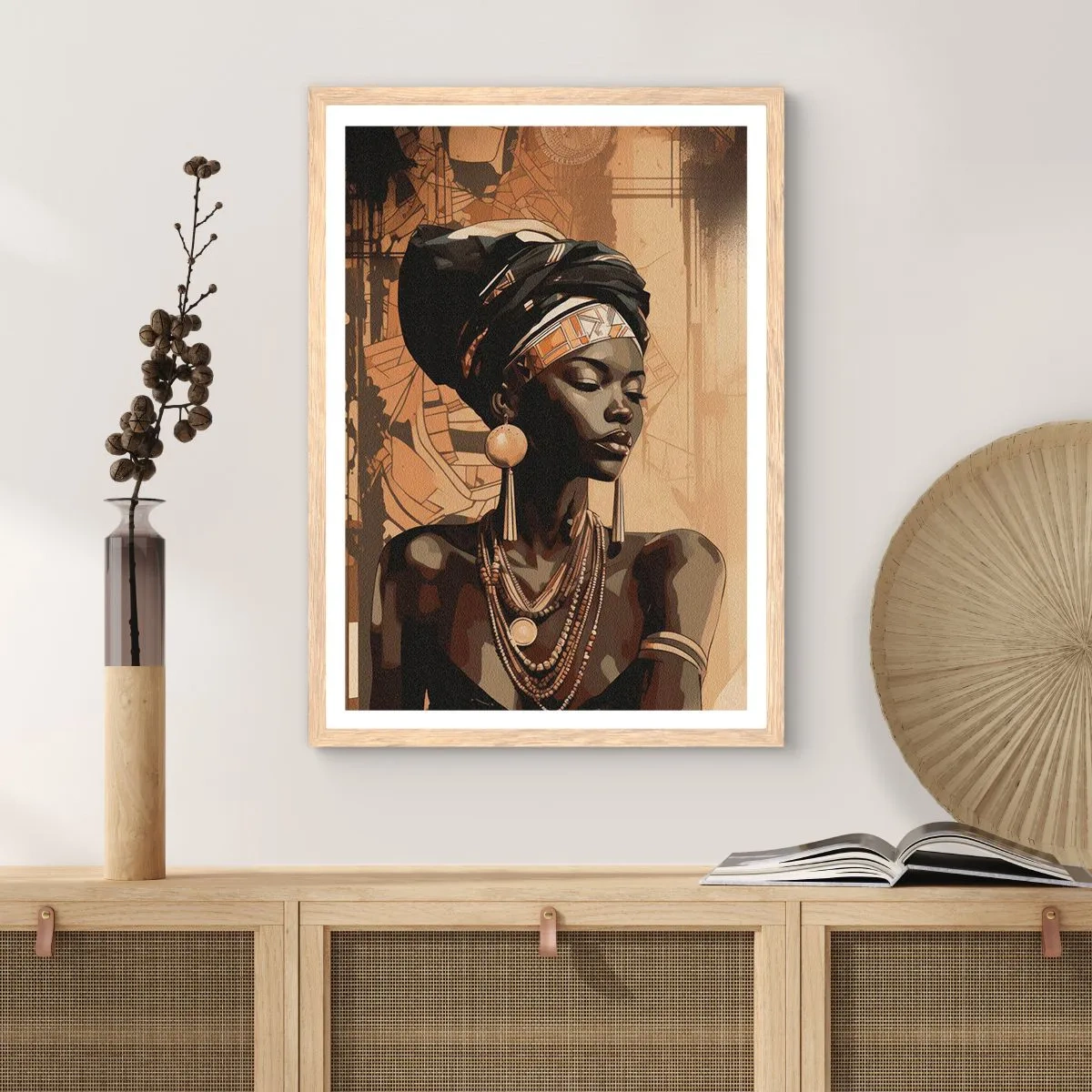 Affiche dans un chêne clair - Poster - Majesté africaine - 30x40 cm