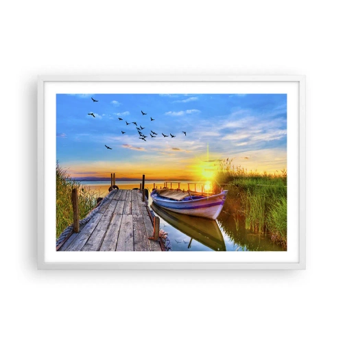 Affiche dans un cadre blanc - Poster - Au revoir, à demain - 70x50 cm