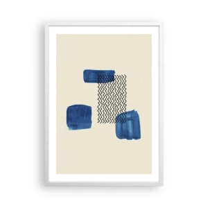 Affiche dans un cadre blanc - Poster - Quatuor abstrait - 50x70 cm