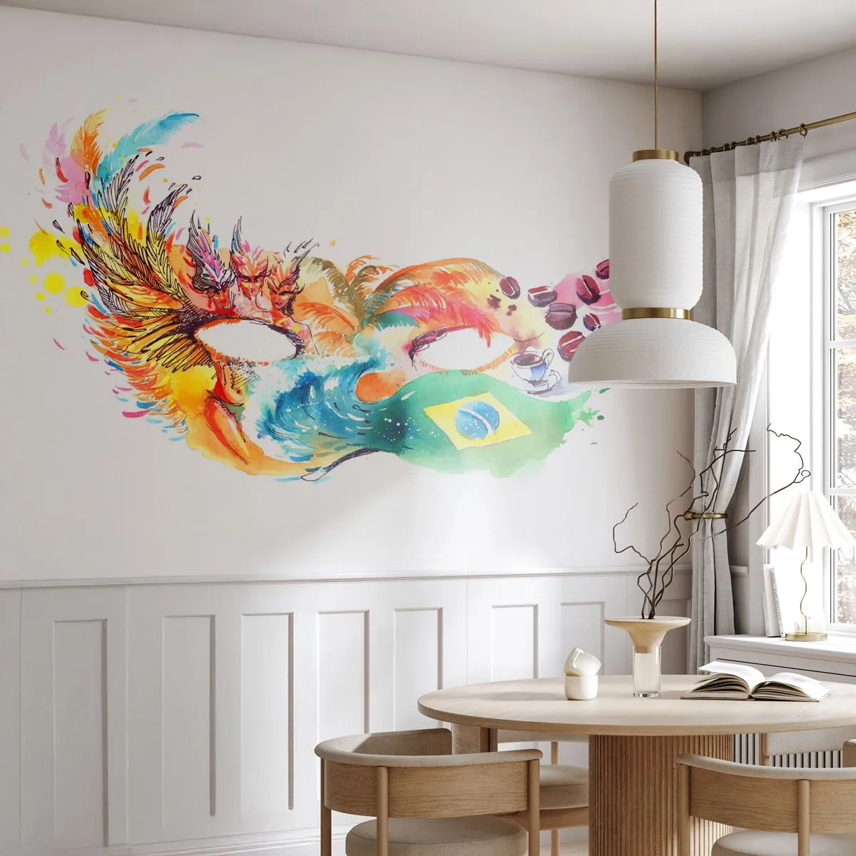 Papier Peint Autocollant Deluxe Sticker - Le Brésil accueille la samba - Capot, Carnaval, Abstraction - 250x175 cm