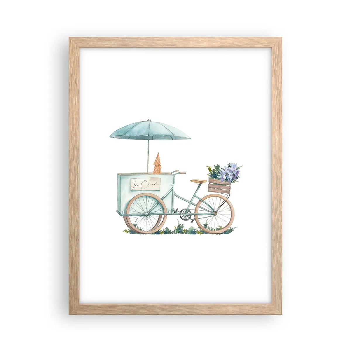 Affiche dans un chêne clair - Poster - Doux souvenir d'été - 30x40 cm