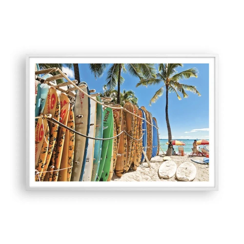Affiche dans un cadre blanc - Poster - Jeux ensoleillés - 100x70 cm