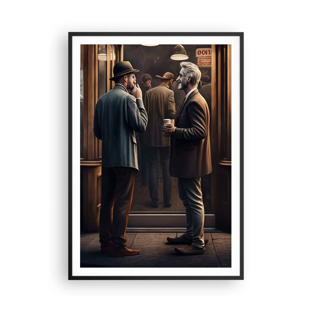 Affiche dans un cadre noir - Poster - Bon moment de la journée - 70x100 cm