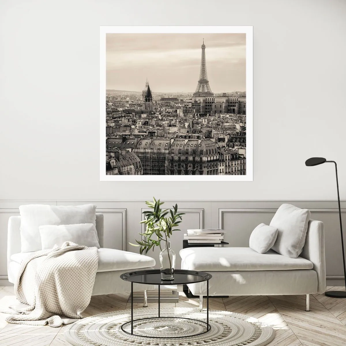 Affiche - Poster - Sur les toits de Paris - 50x50 cm