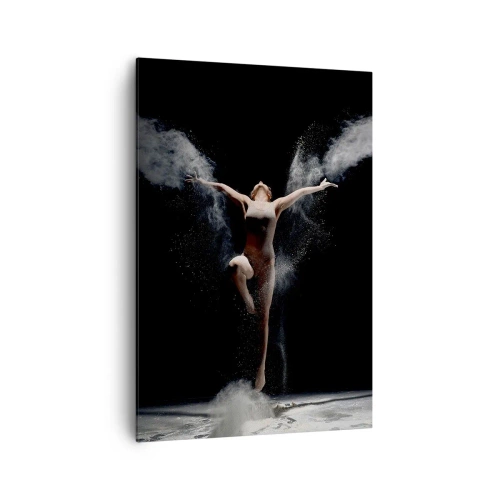 Impression sur toile - Image sur toile - Une danseuse en mouvement avec un effet de poussière saisissant sur fond noir - 70x100cm - Les elfes existent - Décoration murale moderne pour le salon et la chambre ARTTOR