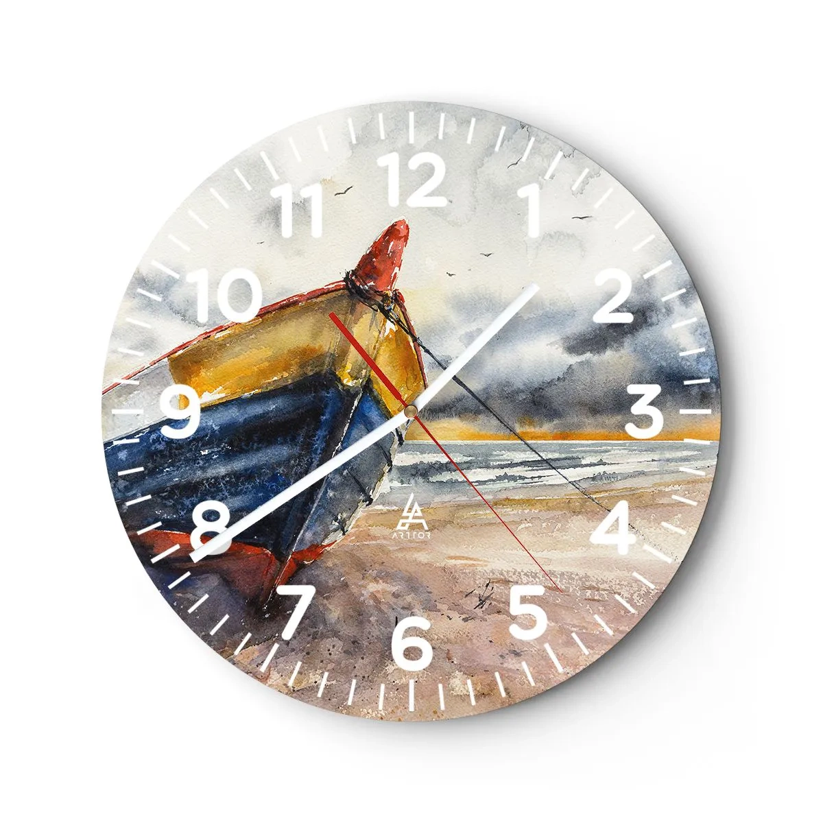 Horloge murale - Pendule murale - Repos sur le rivage - 30x30 cm