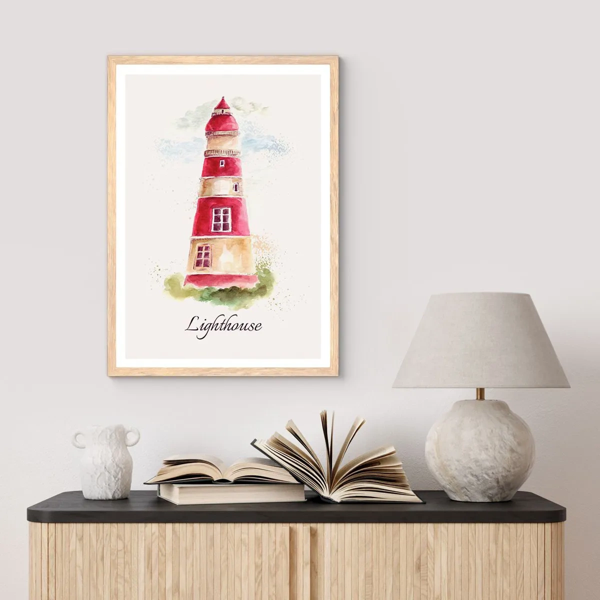 Affiche dans un chêne clair - Poster - Il y a toujours beau temps autour - 70x100 cm