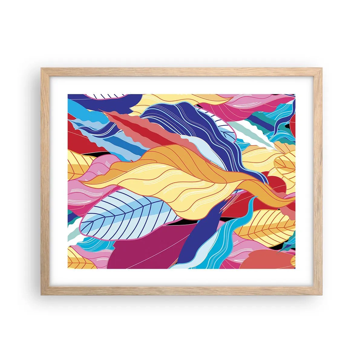 Affiche dans un chêne clair - Poster - Un désordre coloré - 50x40 cm