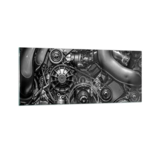Impression sur verre - Image sur verre - Poésie mécanique - 100x40 cm