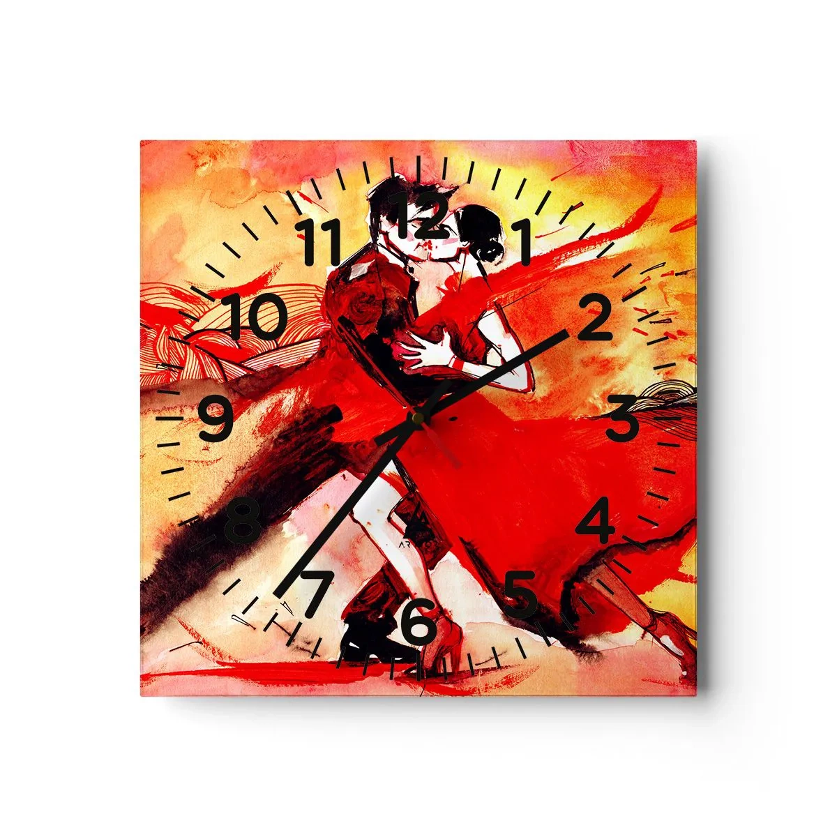 Horloge murale - Pendule murale - Le rythme violet de la passion - 40x40 cm