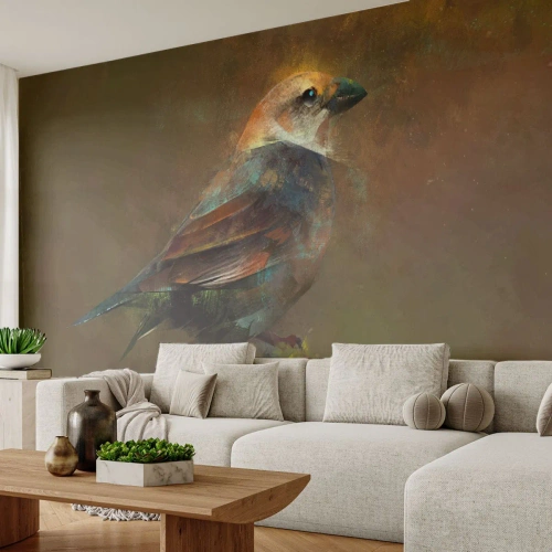 Papier Peint Photo Premium Canvas - Un moineau, un petit oiseau - Abstraction, Oiseau, Nature - 400x280 cm
