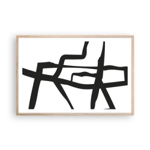 Affiche dans un chêne clair - Poster - Conception noir et blanc - 91x61 cm