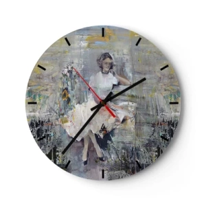 Horloge murale - Pendule murale - Une femme dans une robe de style impressionniste - 30x30cm - Classique et moderne - Décoration murale moderne pour le salon, la cuisine et la chambre ARTTOR