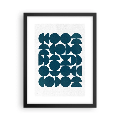 Affiche dans un cadre noir - Poster - Cercles et demi-cercles - 30x40 cm
