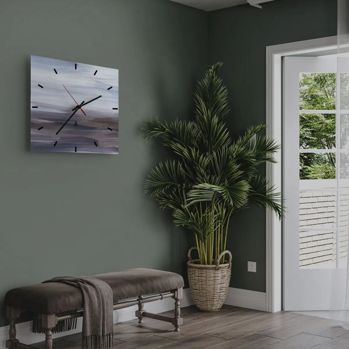 Horloge murale - Pendule murale - Une abstraction subtile aux traits délicats dans des tons pastel. - 30x30cm - Éléments : eau - Décoration murale moderne pour le salon et la chambre ARTTOR