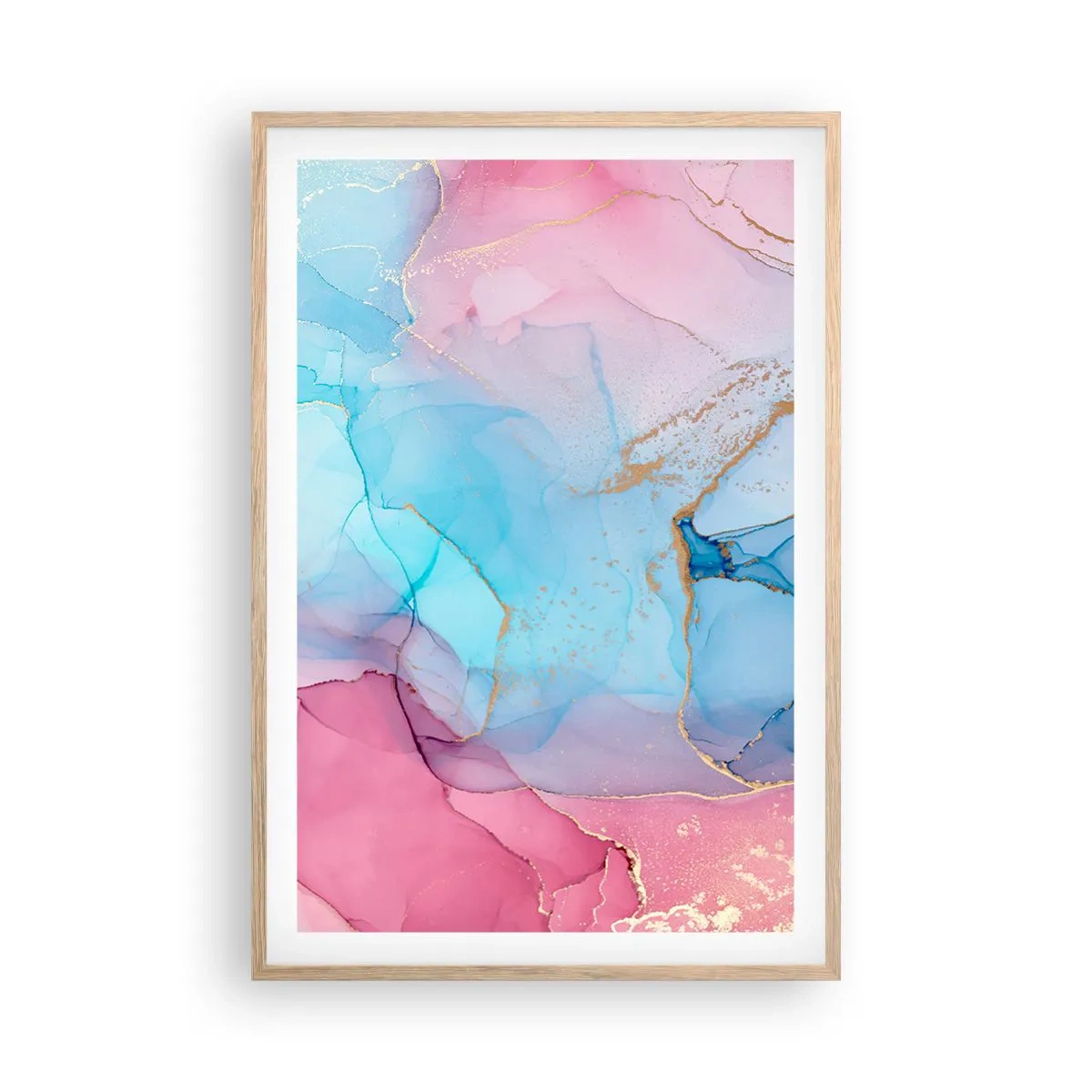 Affiche dans un chêne clair - Poster - Rencontre et mélange - 61x91 cm