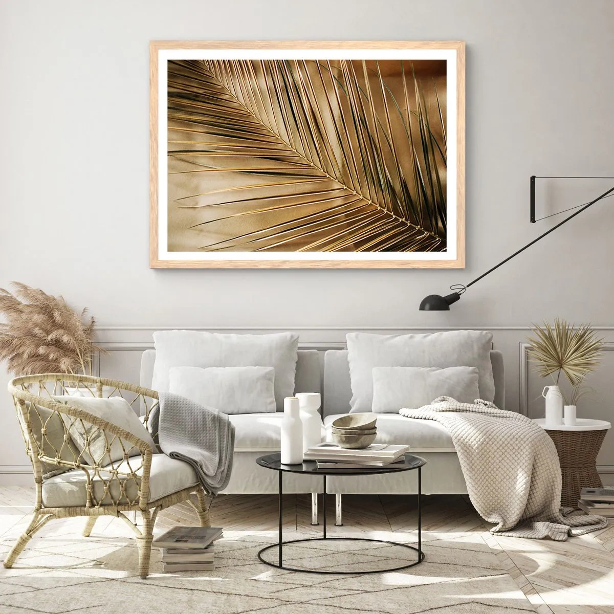 Affiche dans un chêne clair - Poster - Colonnade naturelle - 70x50 cm