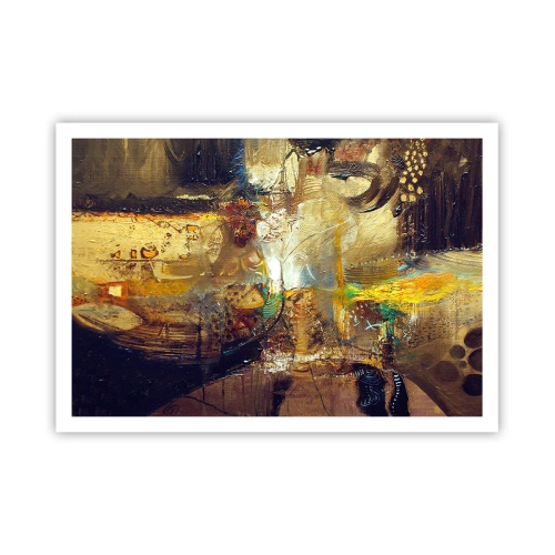 Affiche - Poster - Nature morte abstraite aux couleurs chaudes - 100x70cm - Froid, tiède, chaud - Décoration murale moderne pour le salon et la chambre ARTTOR