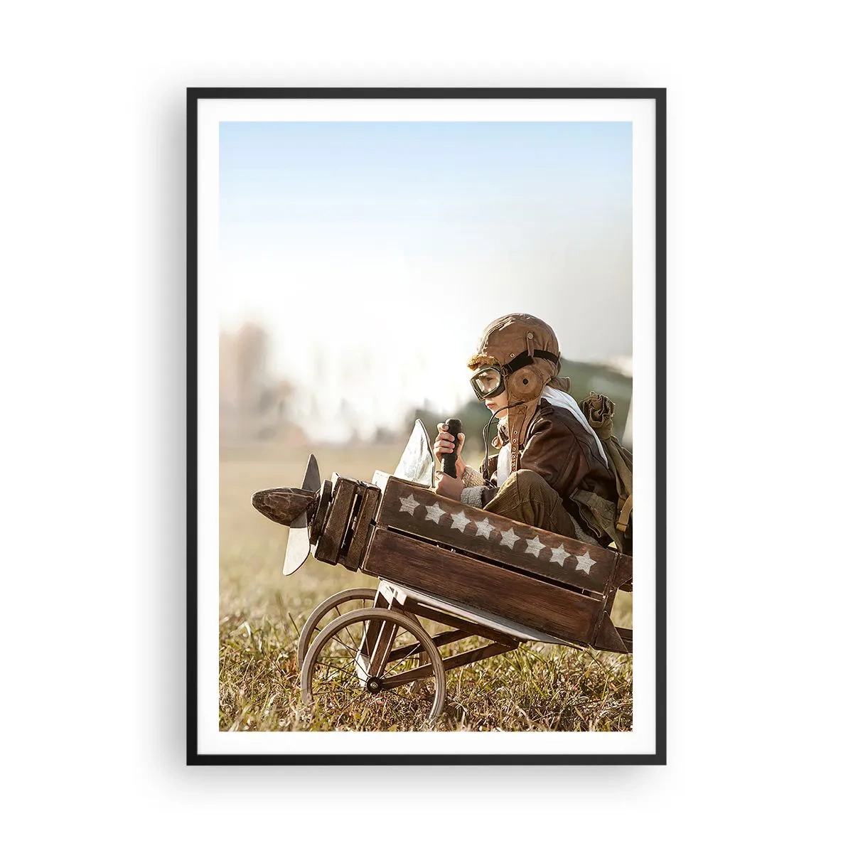 Affiche dans un cadre noir - Poster - Départ vers un rêve - 70x100 cm