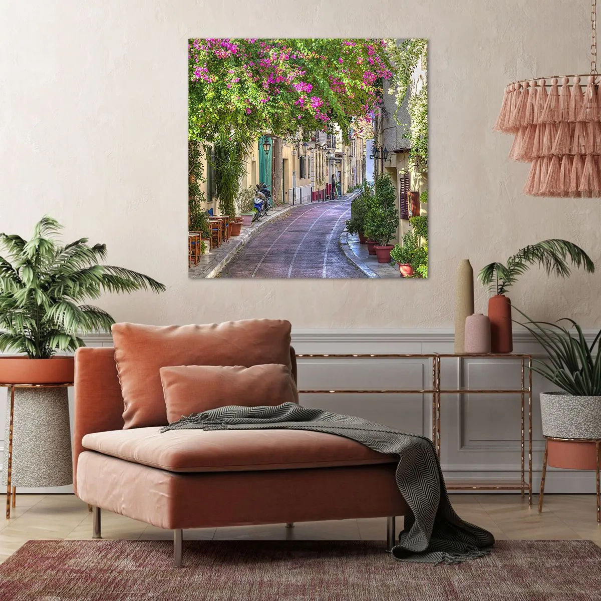 Impression sur toile - Image sur toile - Allée fleurie - 60x60 cm