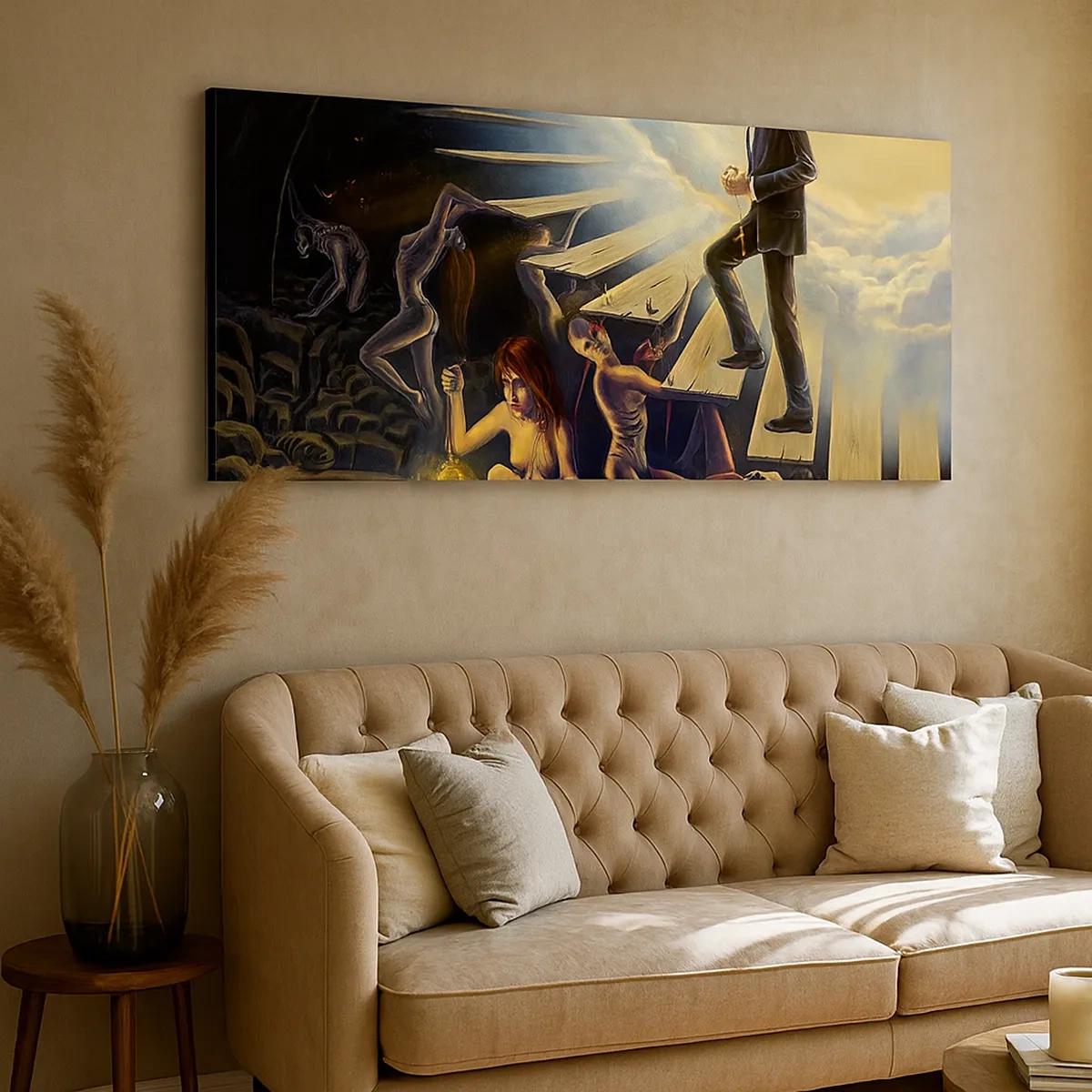 Impression sur toile - Image sur toile - Voyage dantesque vers la lumière - 30x30 cm