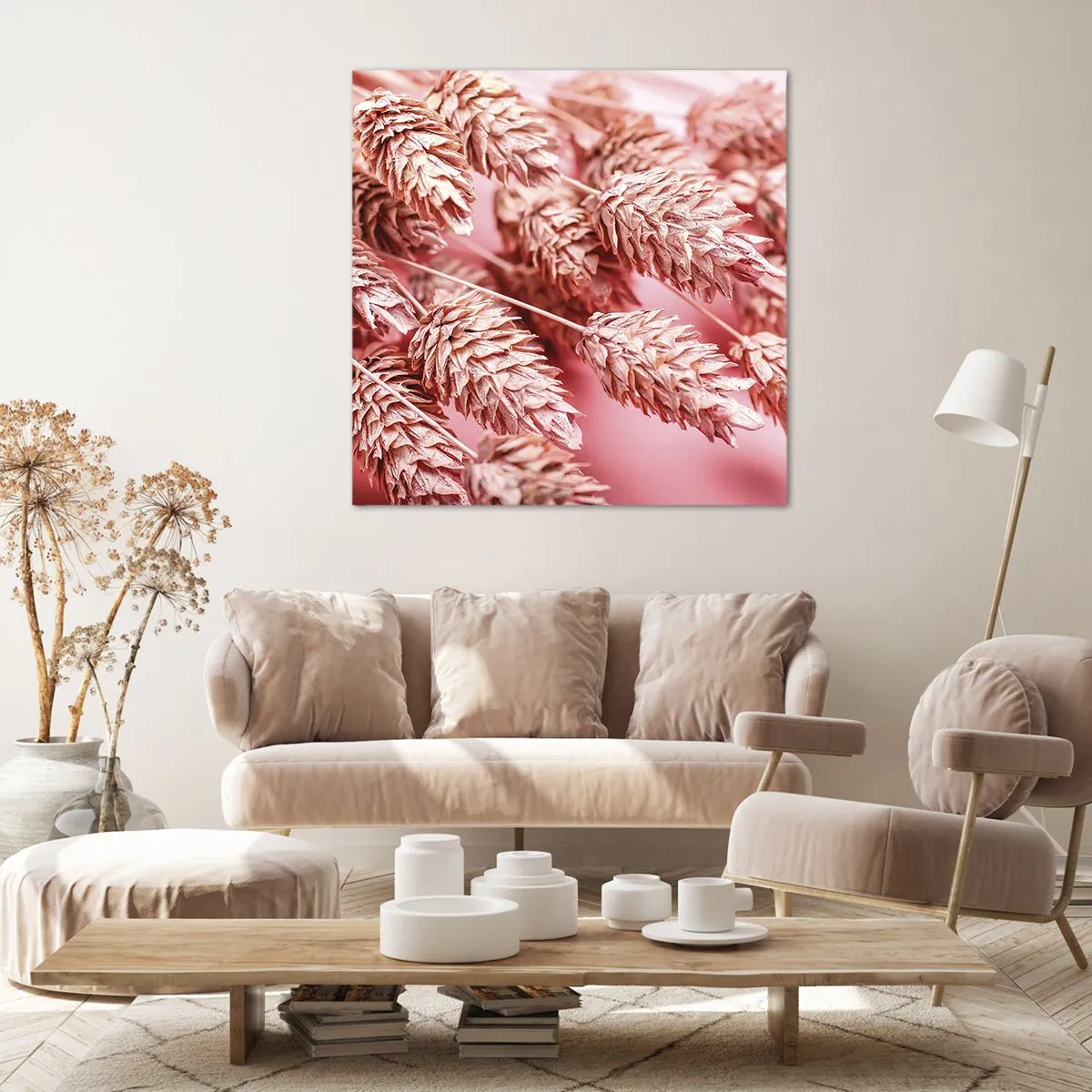 Impression sur toile - Image sur toile - Une cascade florale en rose - 30x30 cm