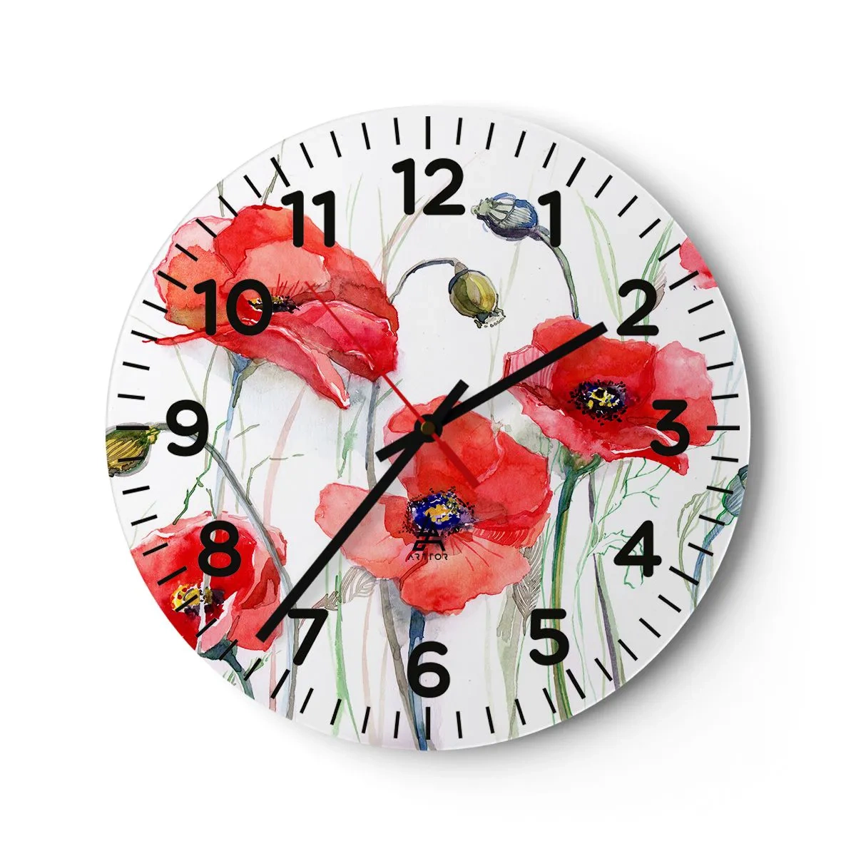 Horloge murale - Pendule murale - Fleurs polonaises - 40x40 cm