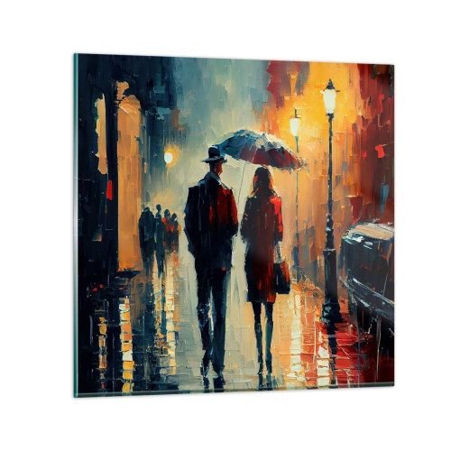 Impression sur verre - Image sur verre - Histoire d'amour urbaine - 40x40 cm