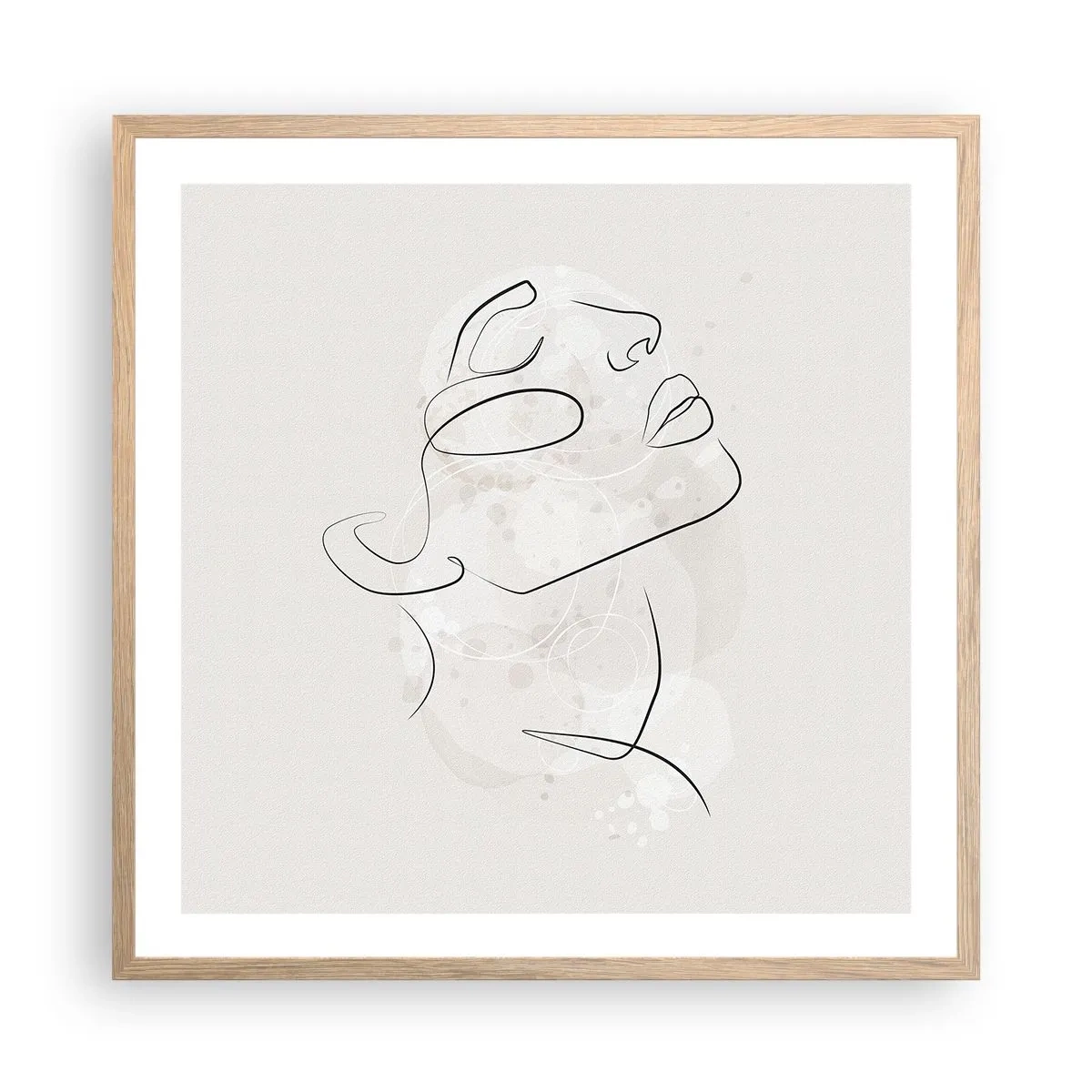 Affiche dans un chêne clair - Poster - L'esquisse d'un rêve - 60x60 cm