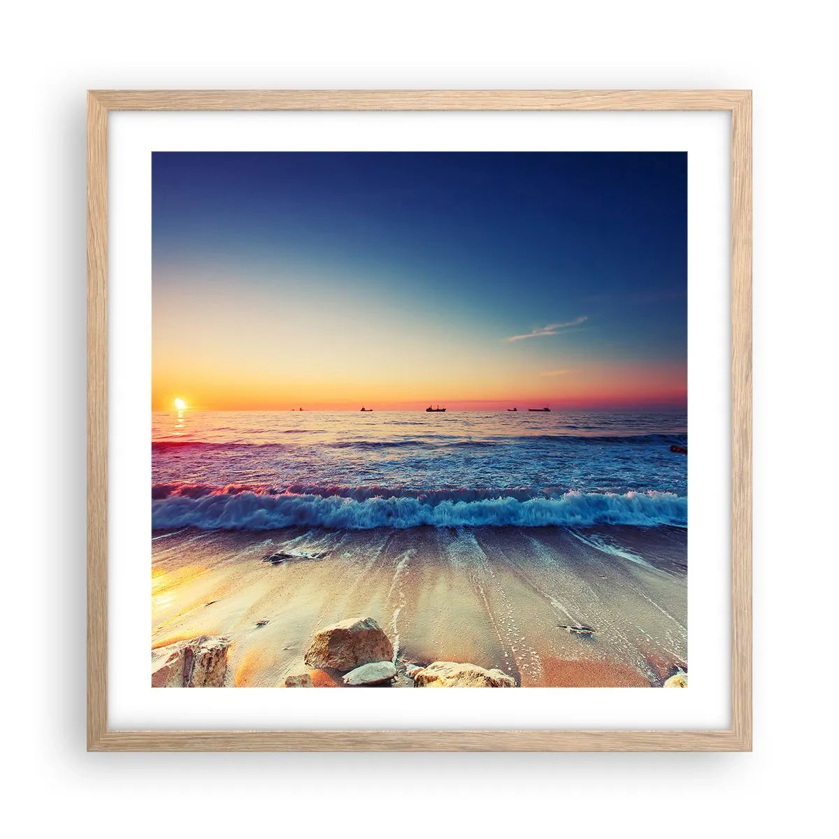 Affiche dans un chêne clair - Poster - Mais quel horizon ? - 50x50 cm