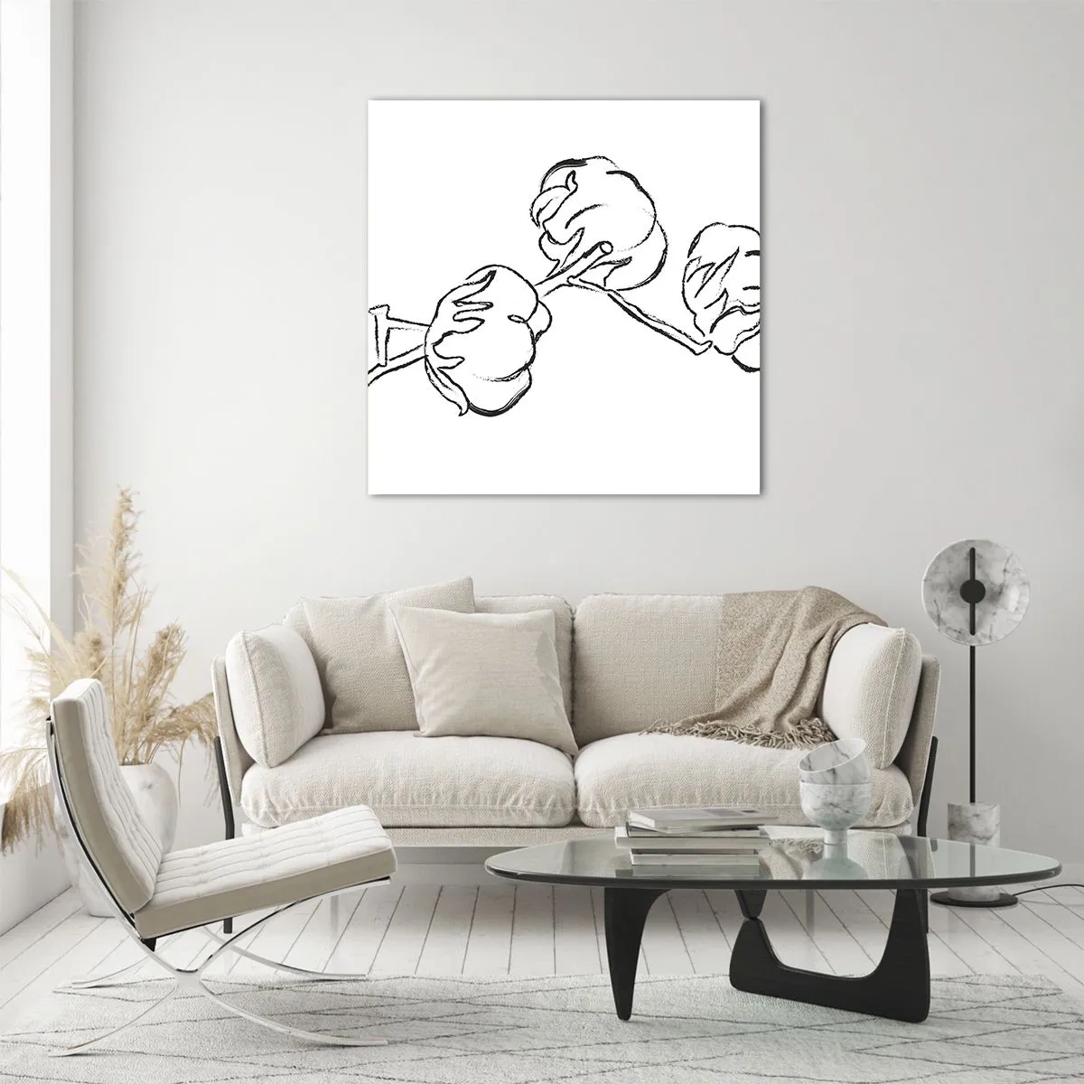 Impression sur verre - Image sur verre - Duvet de coton - 60x60 cm