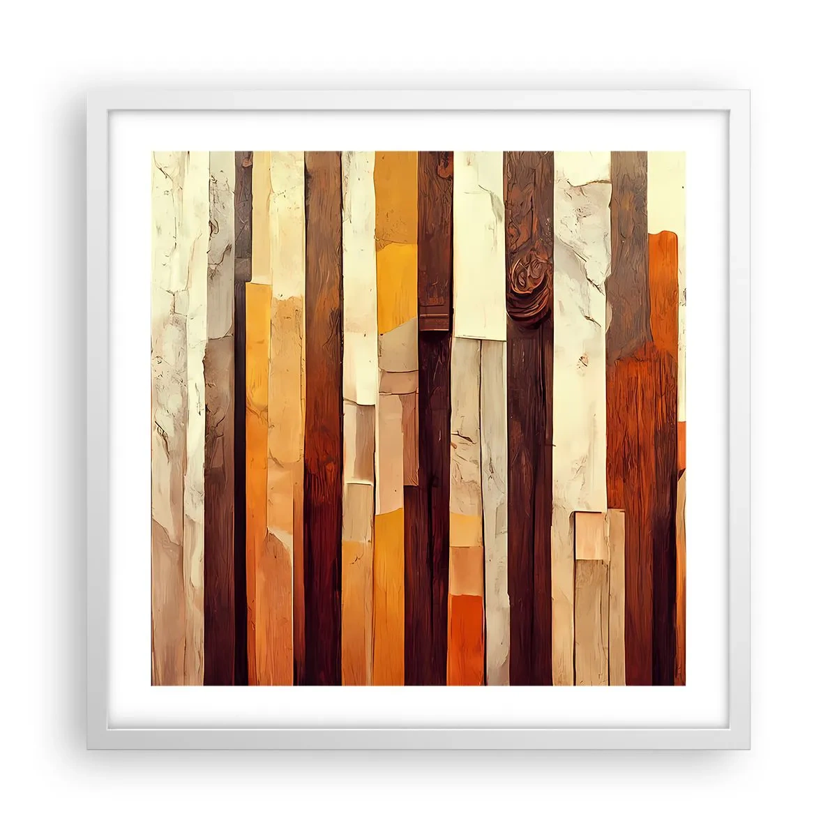 Affiche dans un cadre blanc - Poster - Hymne des arbres forestiers - 50x50 cm