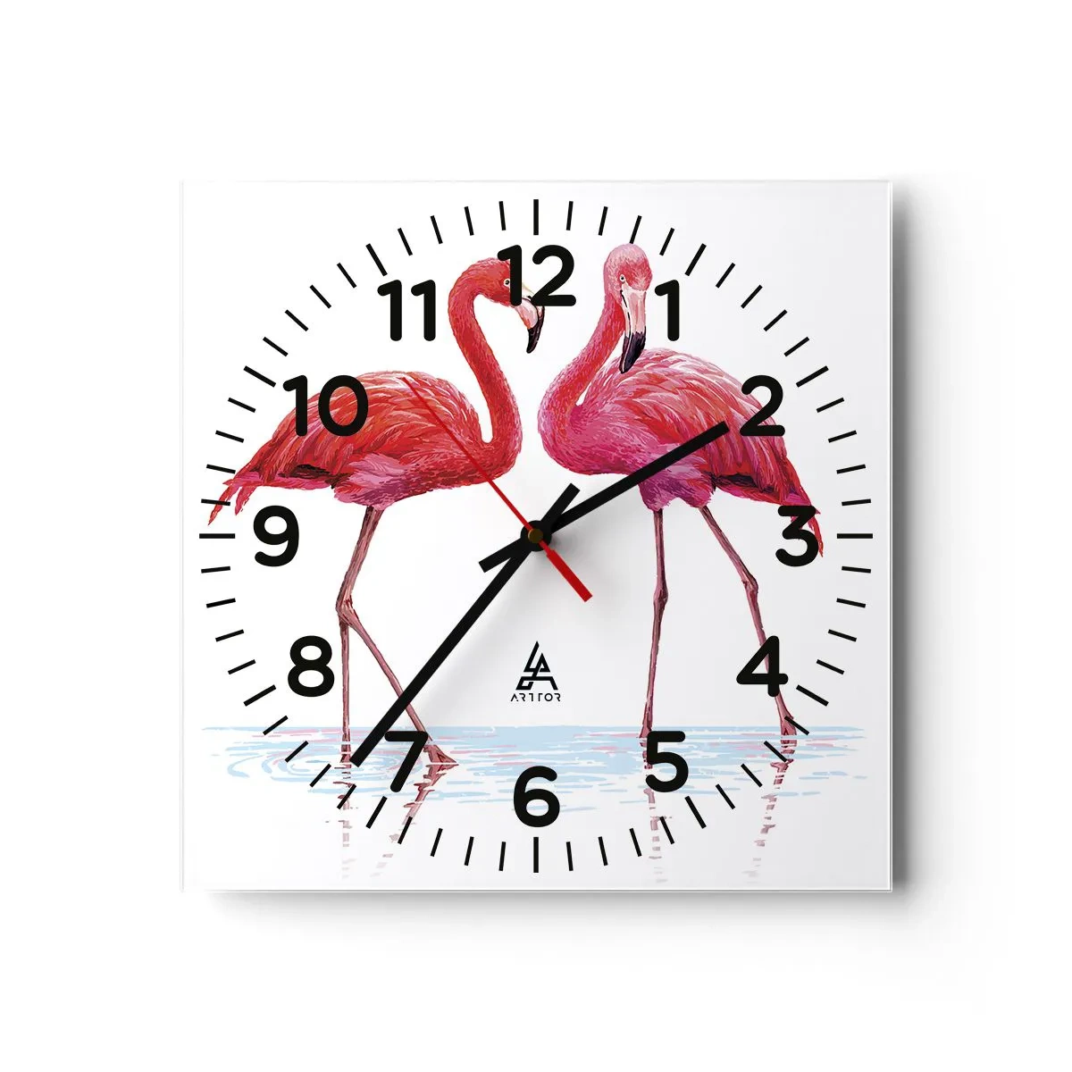 Horloge murale - Pendule murale - Rendez-vous rose - 30x30 cm