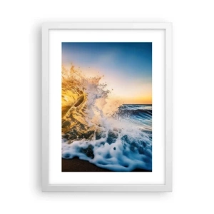 Affiche dans un cadre blanc - Poster - S'amuser dans le sable - 30x40 cm