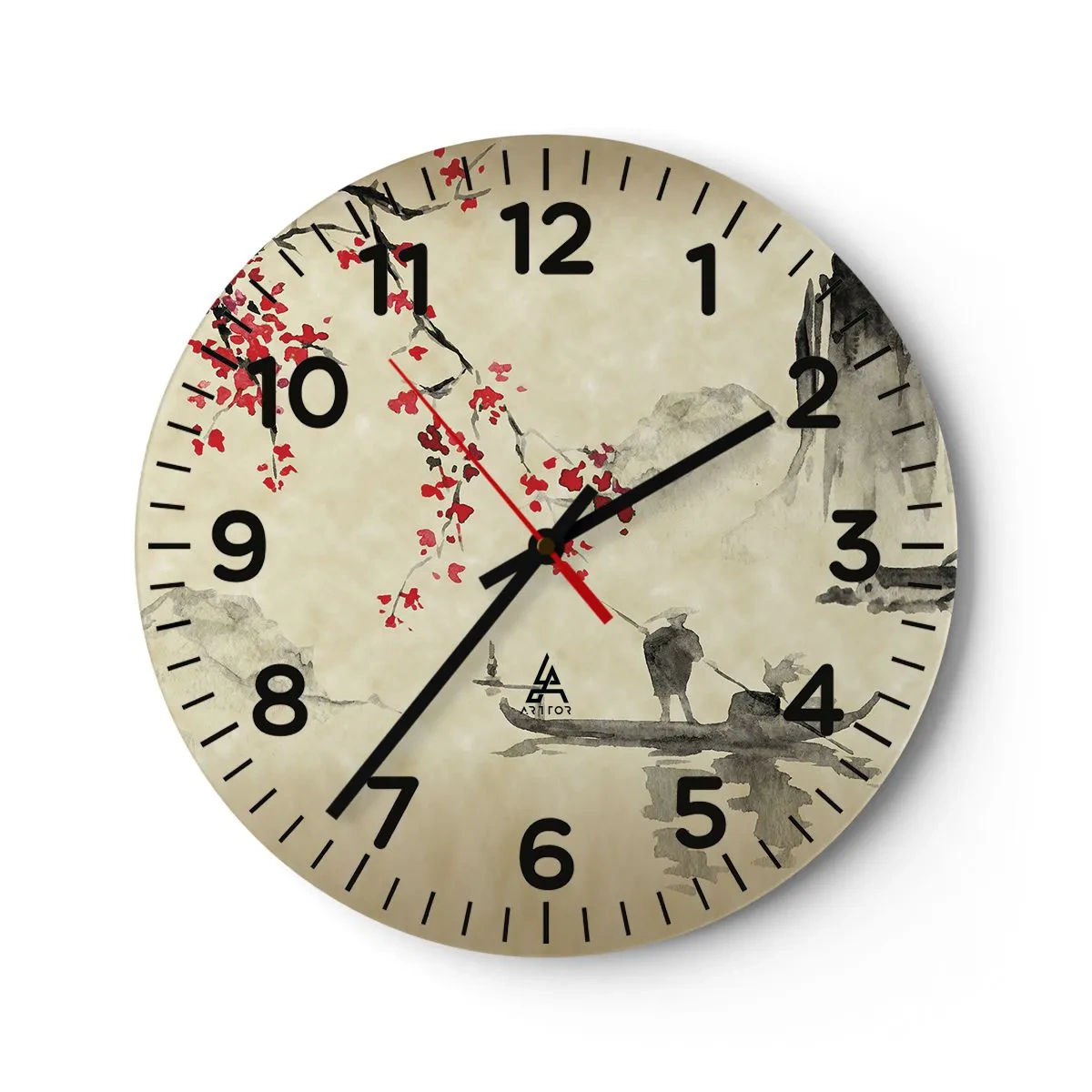 Horloge murale - Pendule murale - Au pays des cerisiers en fleurs - 40x40 cm