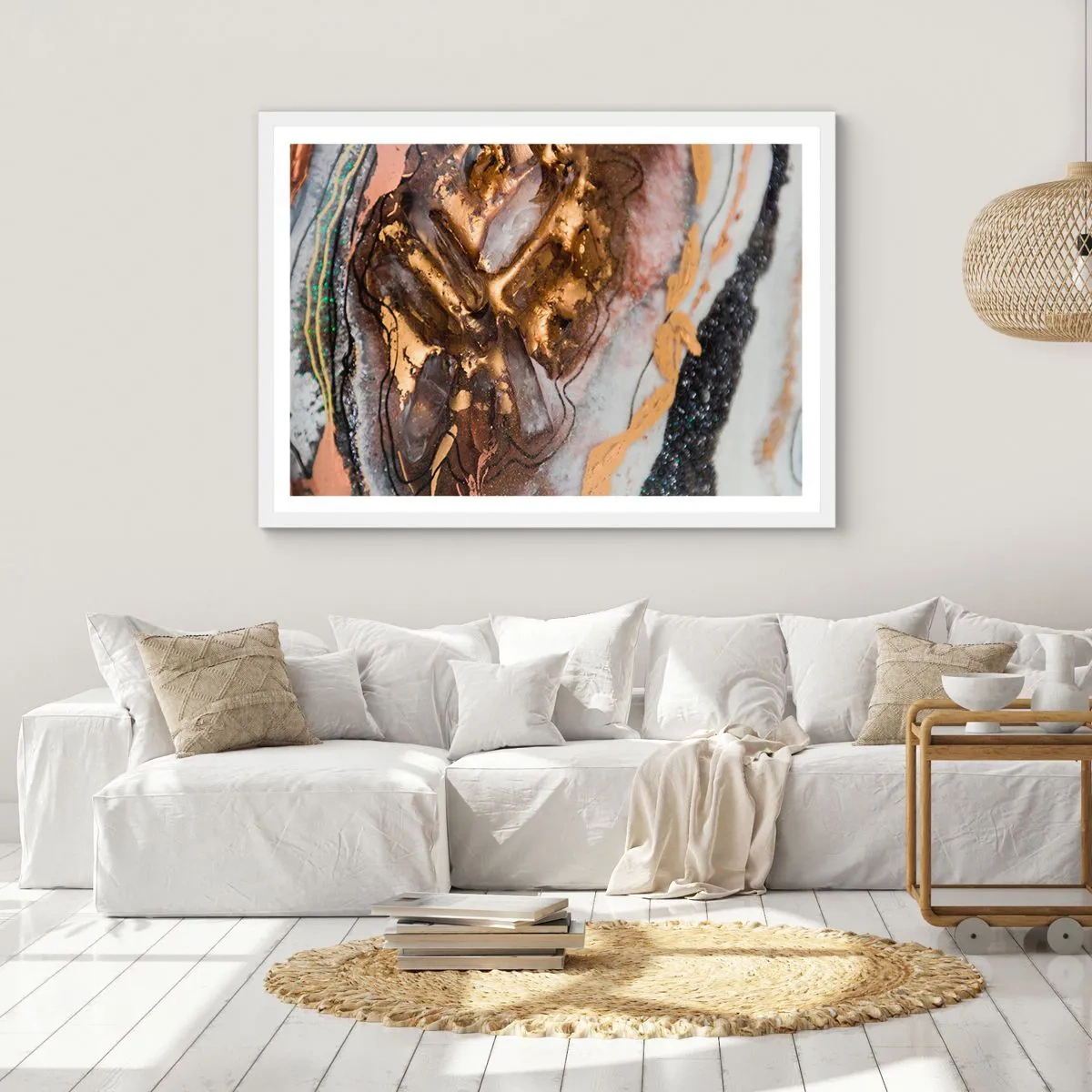 Affiche dans un cadre blanc - Poster - Élément de la terre - 100x70 cm