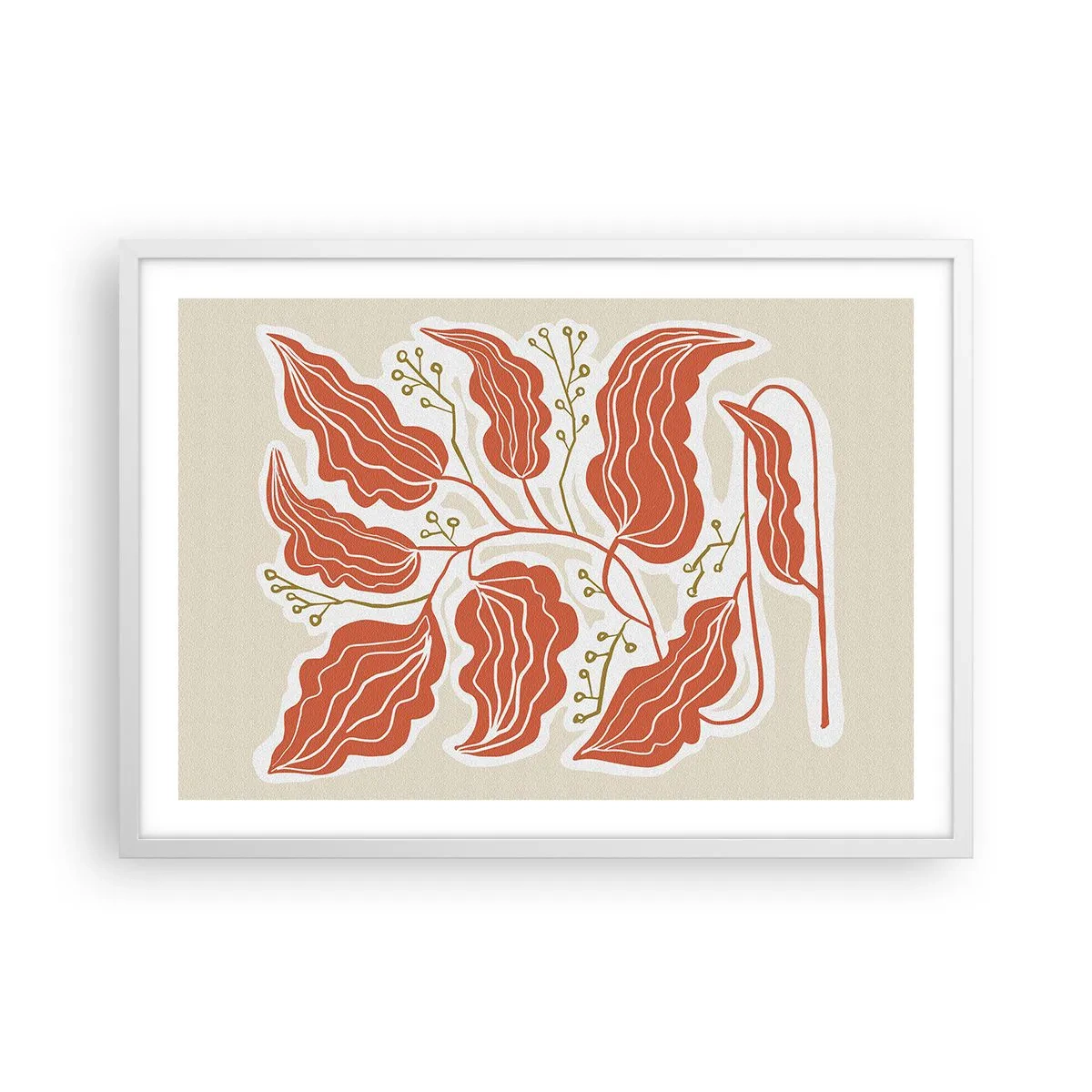 Affiche dans un cadre blanc - Poster - Folk et coloré - 70x50 cm