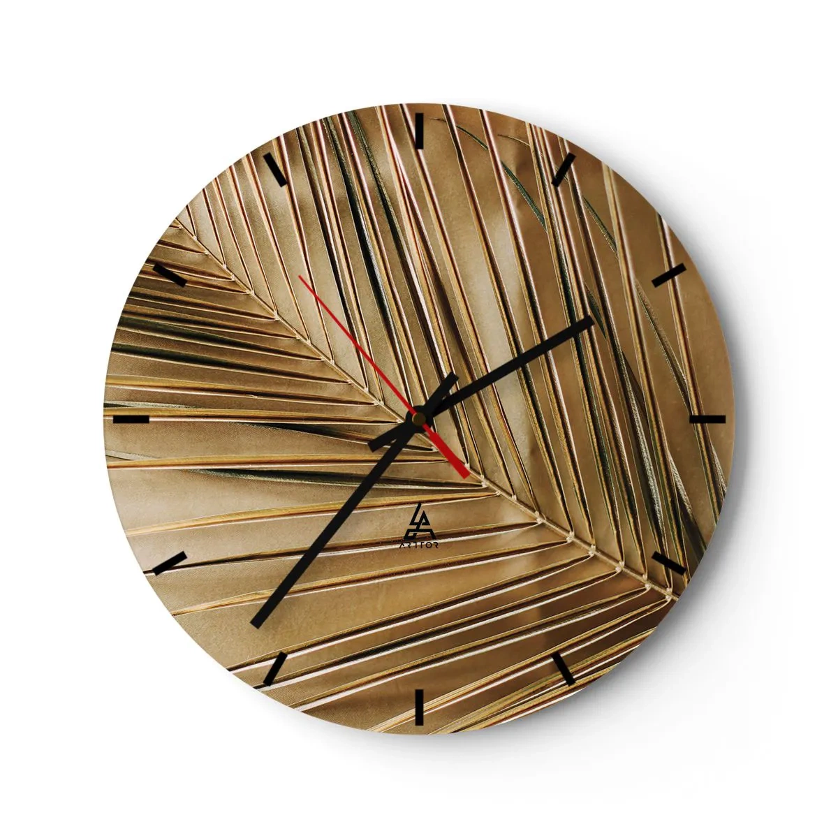 Horloge murale - Pendule murale - Motif marbré avec des accents violets et dorés - 30x30cm - Colonnade naturelle - Décoration murale moderne pour le salon, la cuisine et la chambre ARTTOR